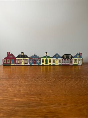 Vintage Chadwick-Miller Wooden Village Shelf Sitter Wall Decor Country 1987